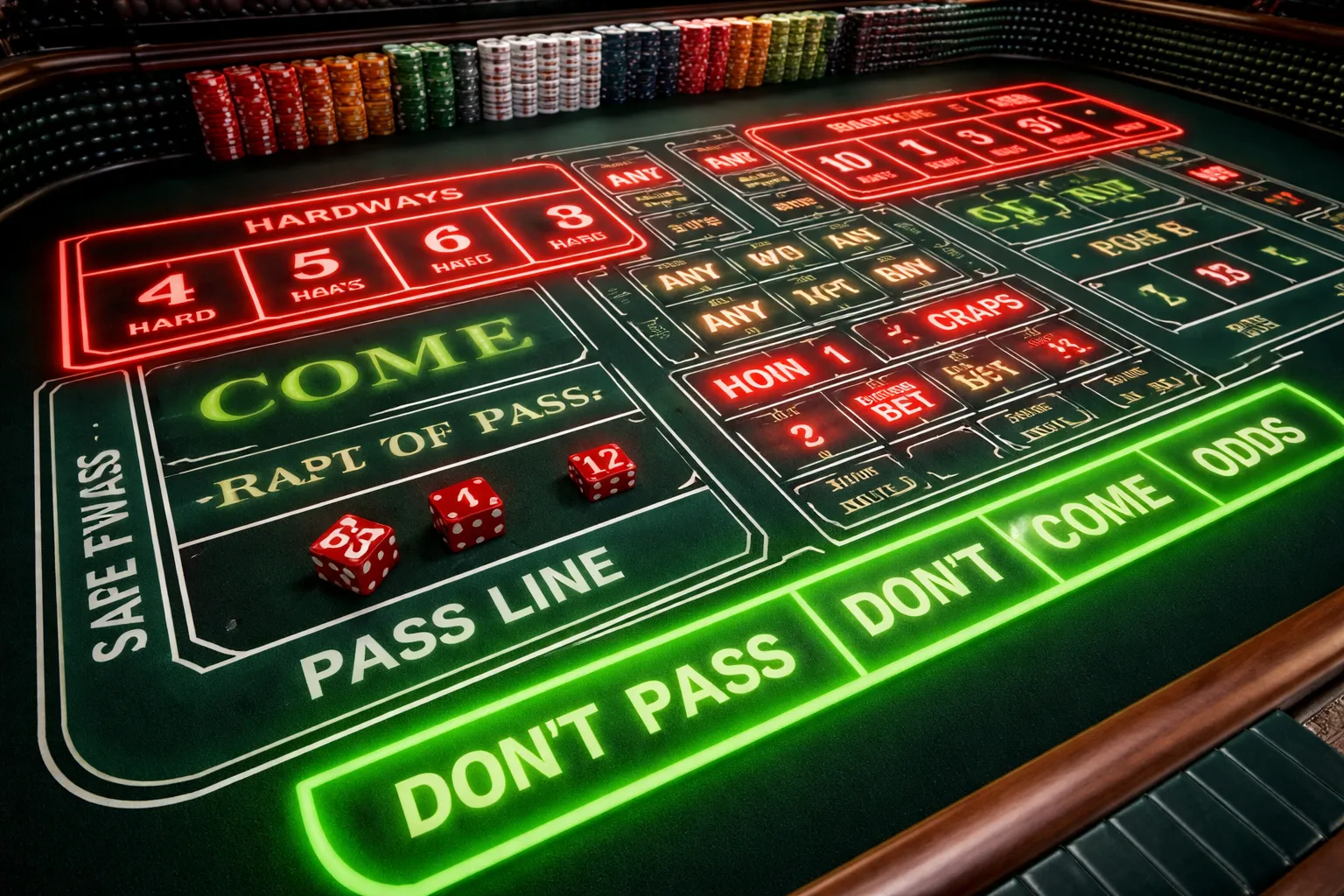 4) Craps (Low Edge—If You Stick to the Right Bets)