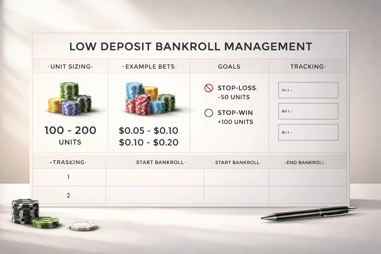 Bankroll Management for Low Deposit Play (Practical Session Planning)