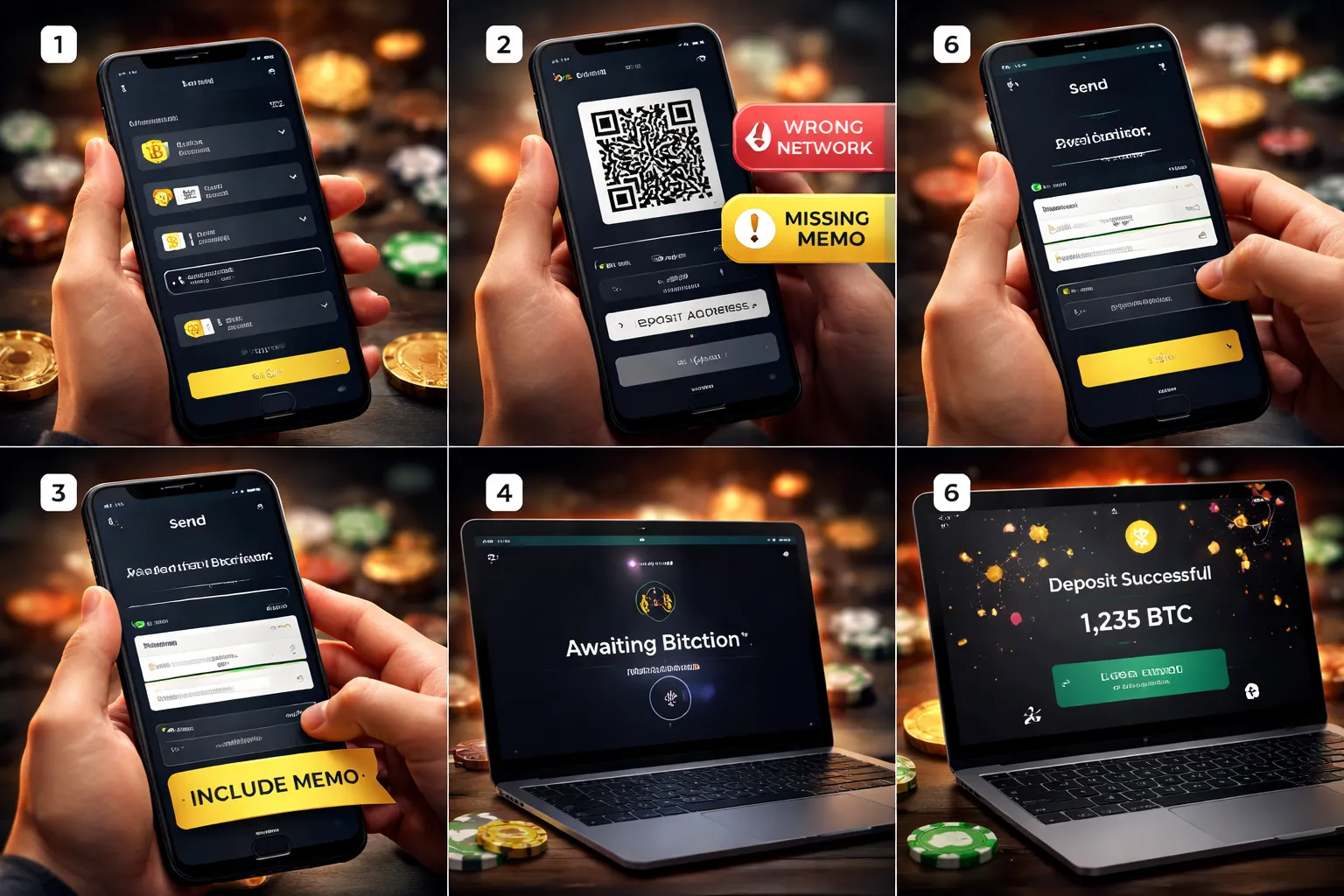 Deposit with cryptocurrencies (Bitcoin, Ethereum, USDT and more)