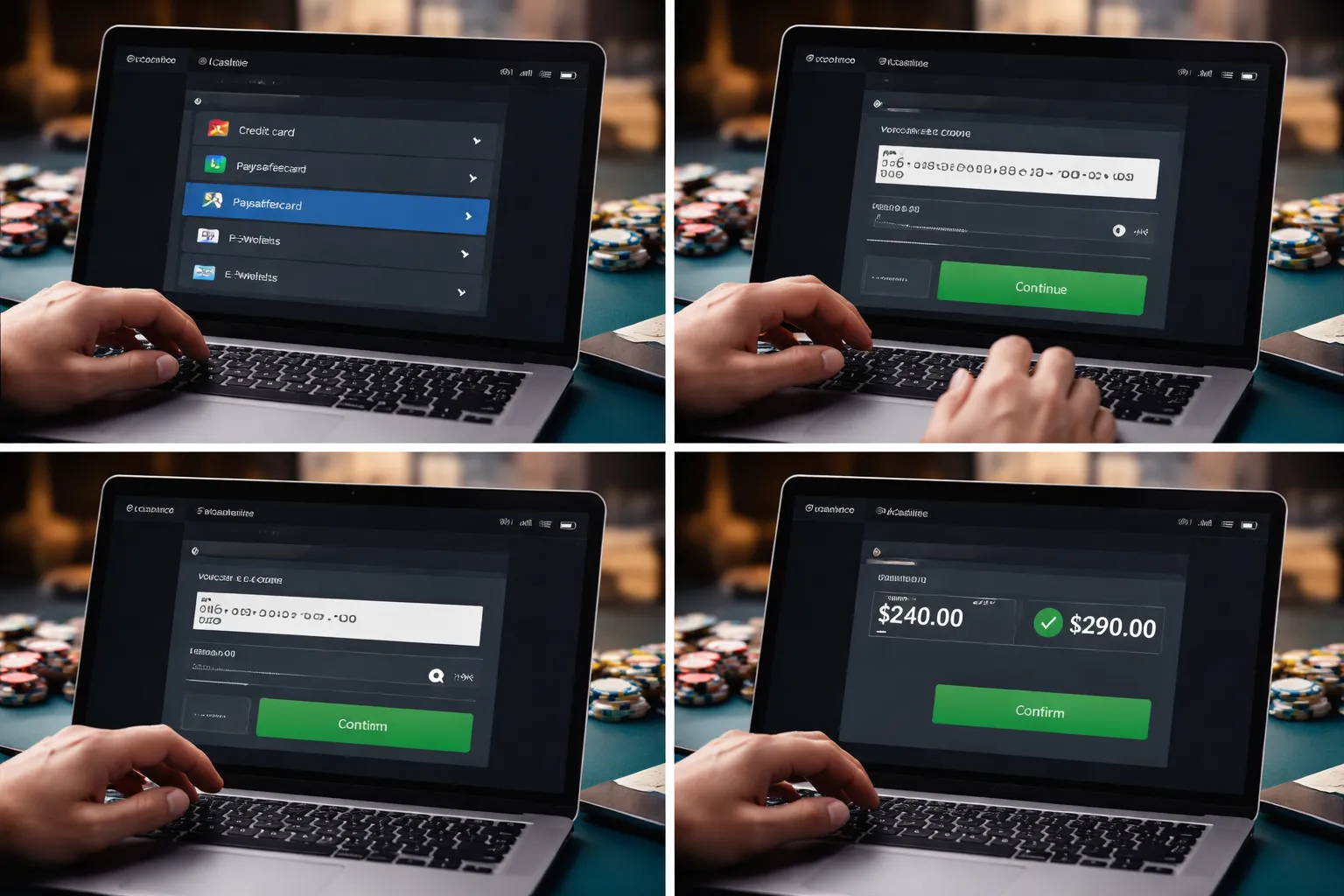 Deposit with prepaid cards and vouchers (Paysafecard, prepaid Visa, gift cards)