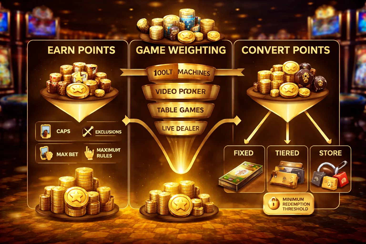 How casino loyalty points work: earning logic, rates, and conversions