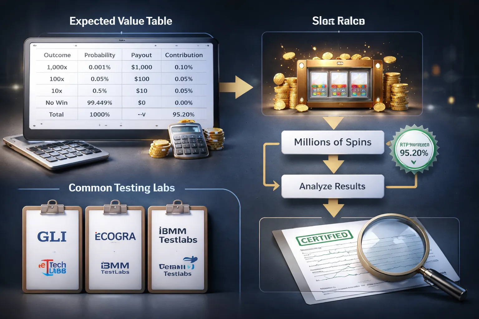 How slot RTP is calculated and verified