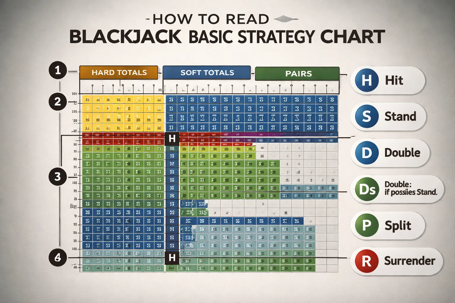 How to Read a Basic Strategy Chart Step by Step