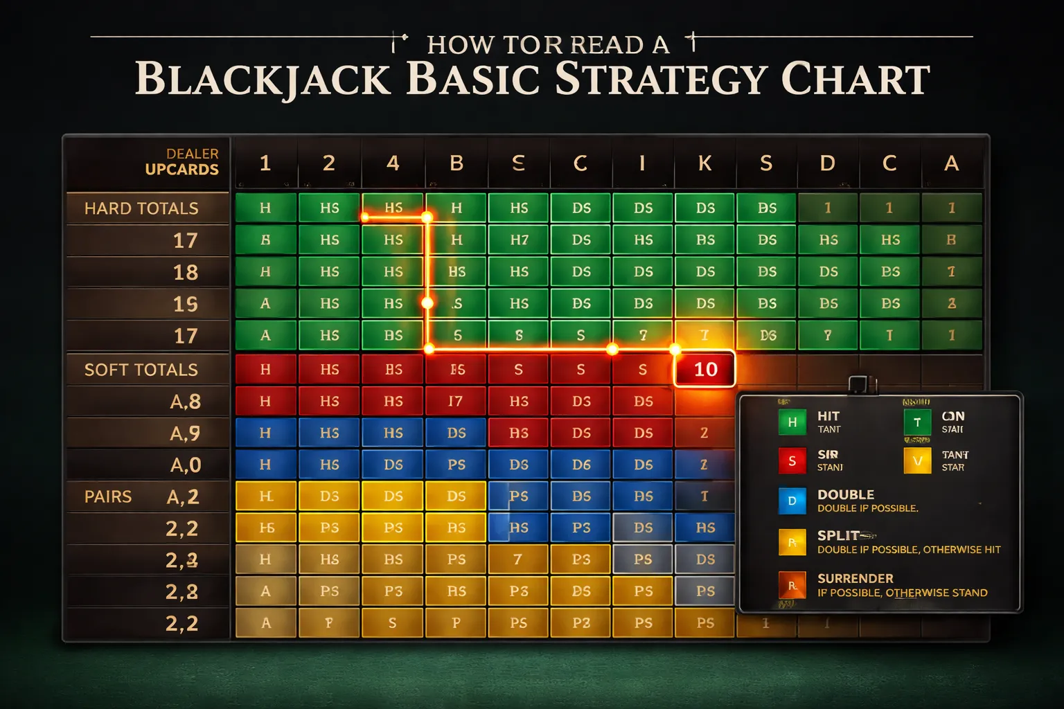 How to Read a Blackjack Basic Strategy Chart Correctly