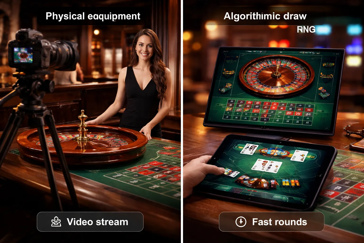 Live Dealer vs RNG Casino Games: The Core Differences