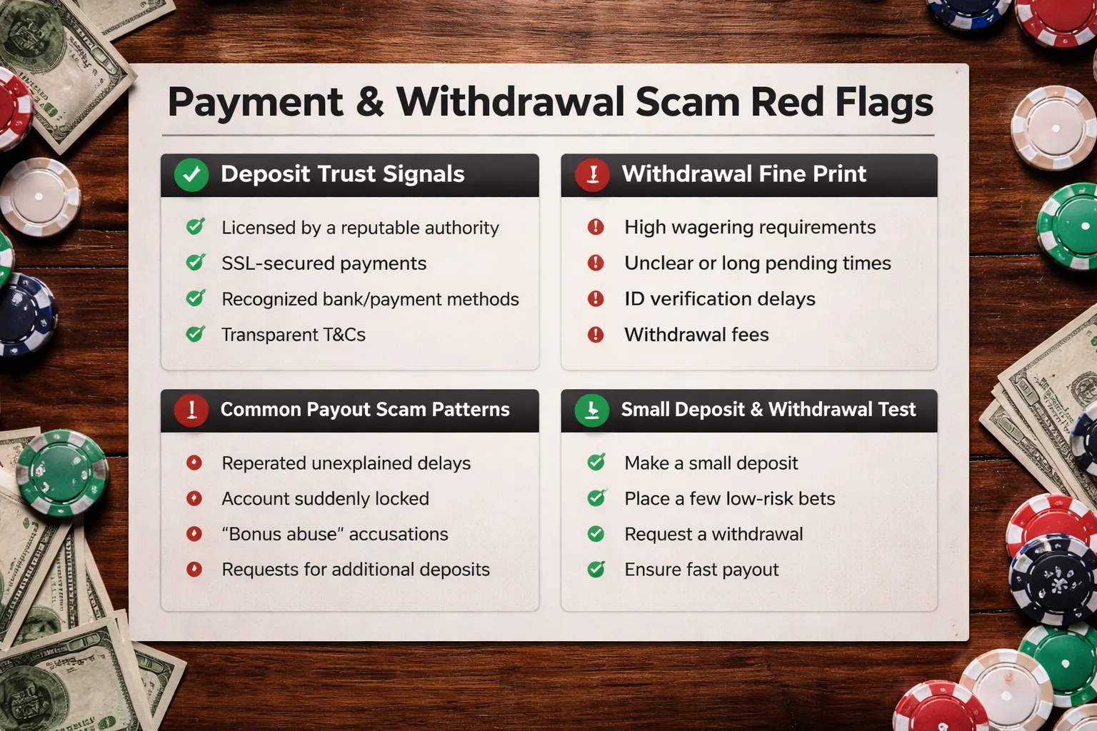 Payments and withdrawals: where most casino scams show up