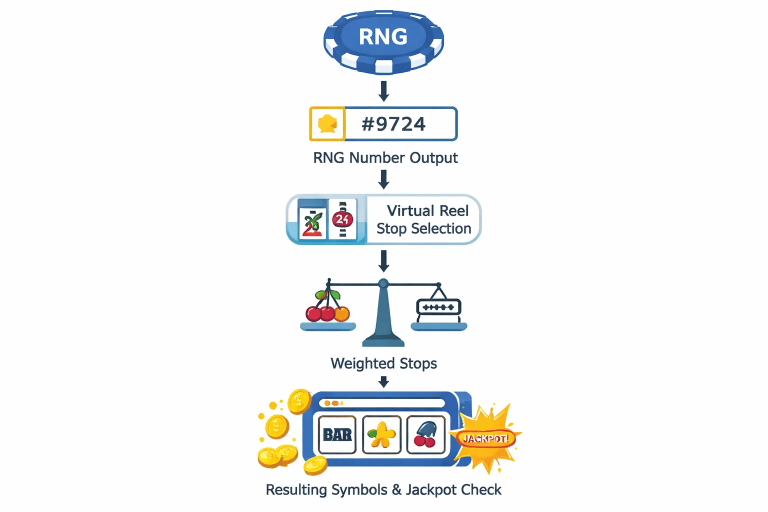 Random number generators (RNG) and fairness: what actually determines a jackpot hit
