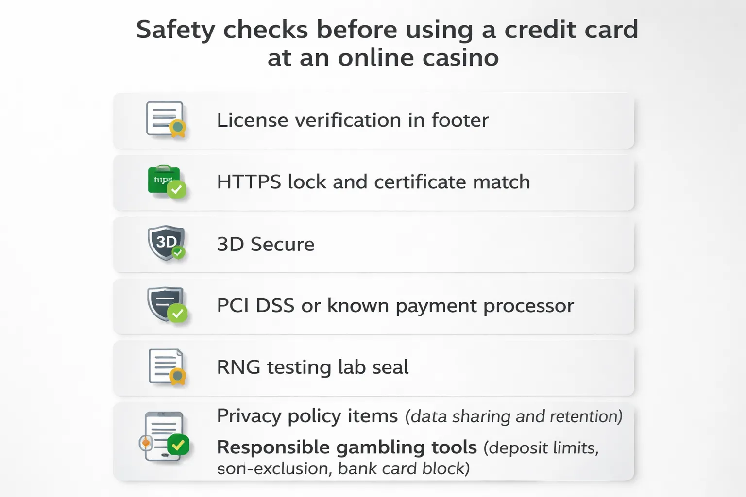 Safety and legitimacy checks before using a credit card