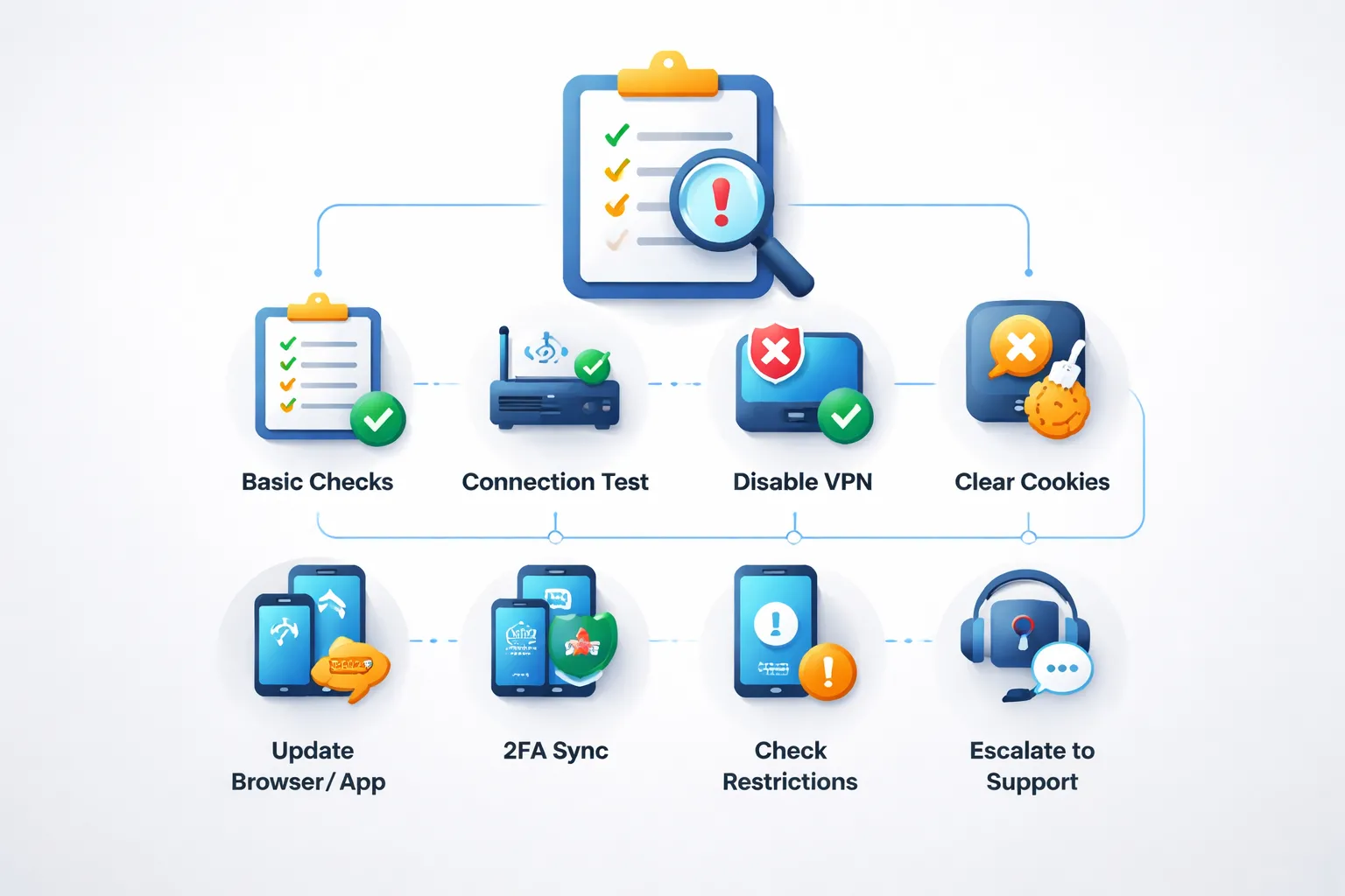 Step-by-step troubleshooting checklist (the complete online casino login problems fix)